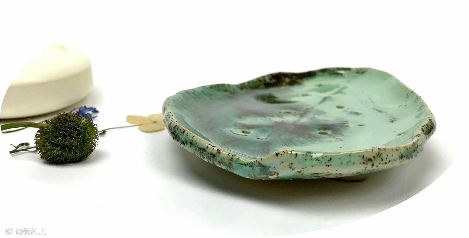 Gliniana mydelniczka ceramiczna „Nenufary”