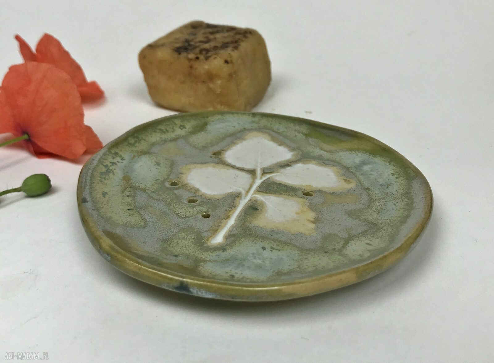 Ceramiczna mydelniczka „W zieleni”