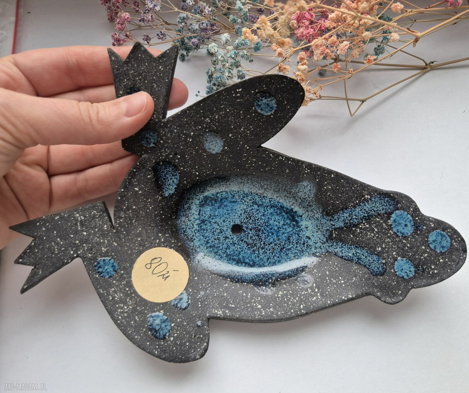 Ceramiczna mydelniczka Żaba - handmade dekoracja do łazienki