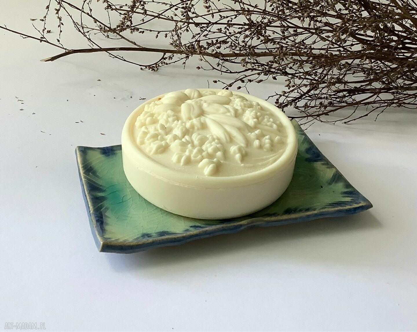 Ceramiczna mydelniczka prostokątna niebieska