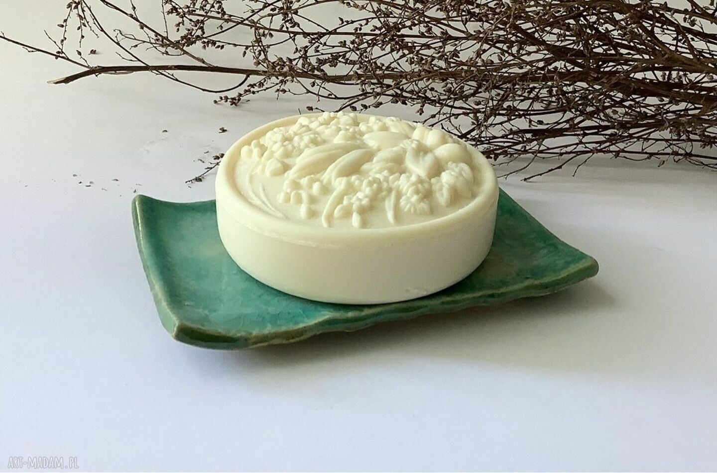 Ceramiczna mydelniczka 'W turkusie'