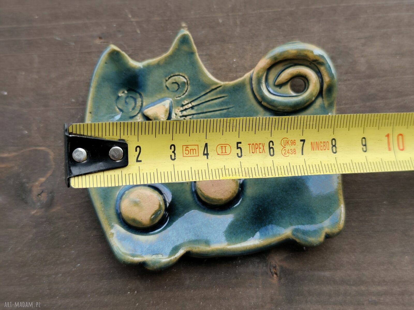 Mydelniczka ceramiczna handmade bez otworów odpływowych - zielona