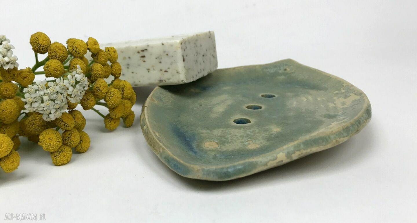 Ceramiczna mydelniczka ręcznie robiona "Green"