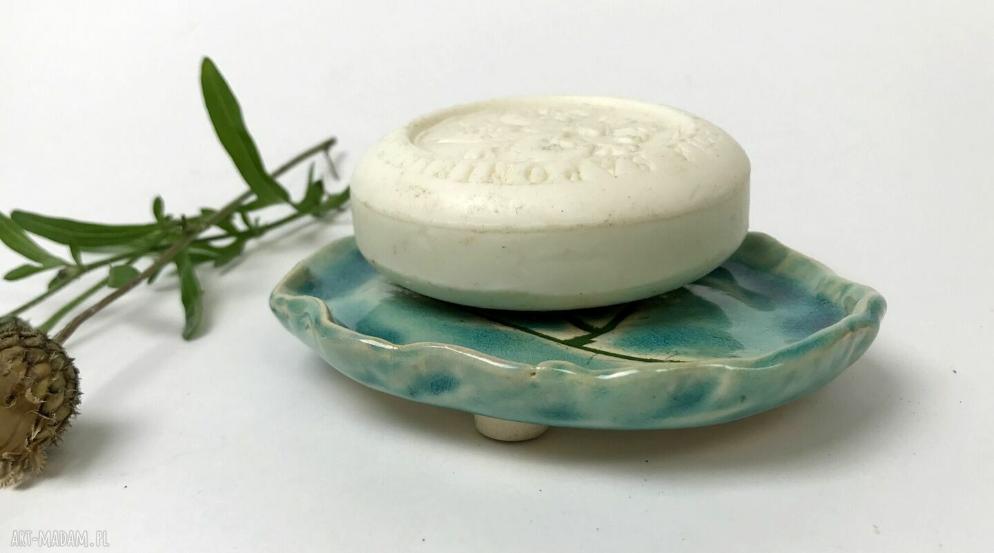 Ceramiczna mydelniczka ręcznie robiona „Znaki”
