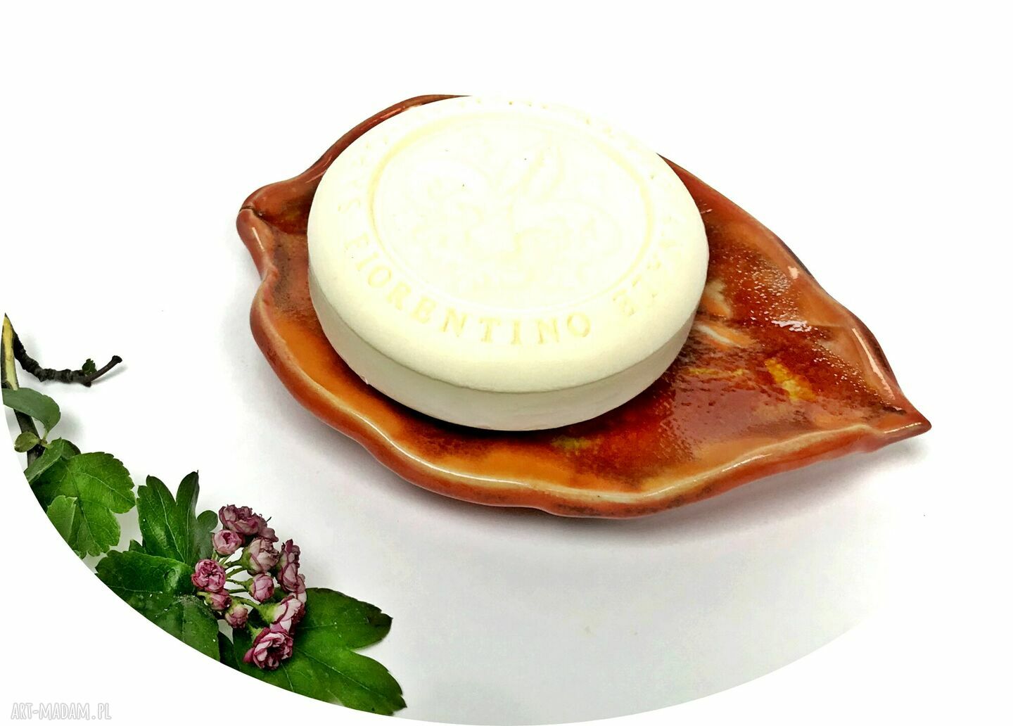 Ceramiczna mydelniczka ręcznie robiona - czerwony akcent do Twojej łazienki