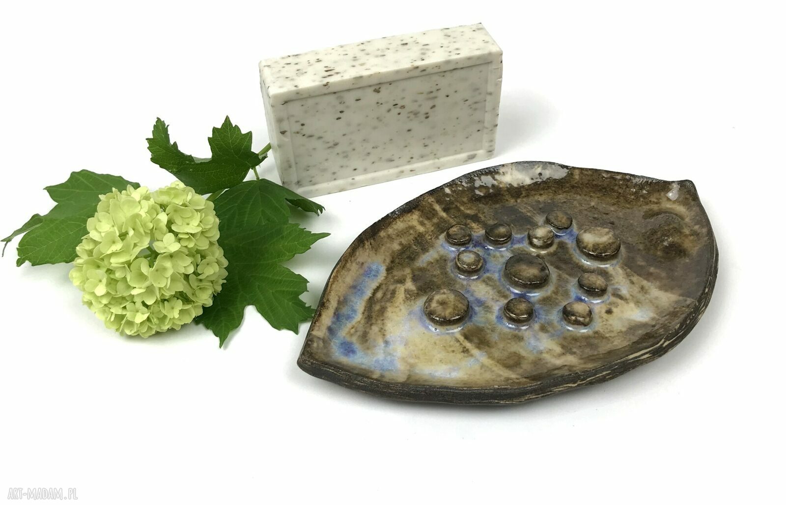 Ceramiczna mydelniczka "Górski strumień" - ręcznie robiona do łazienki