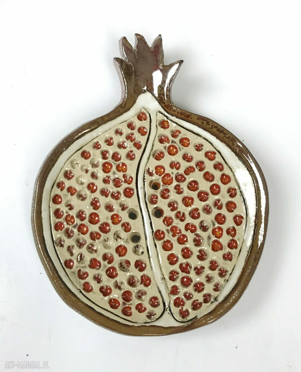 Ceramiczna mydelniczka ręcznie robiona "Granat"
