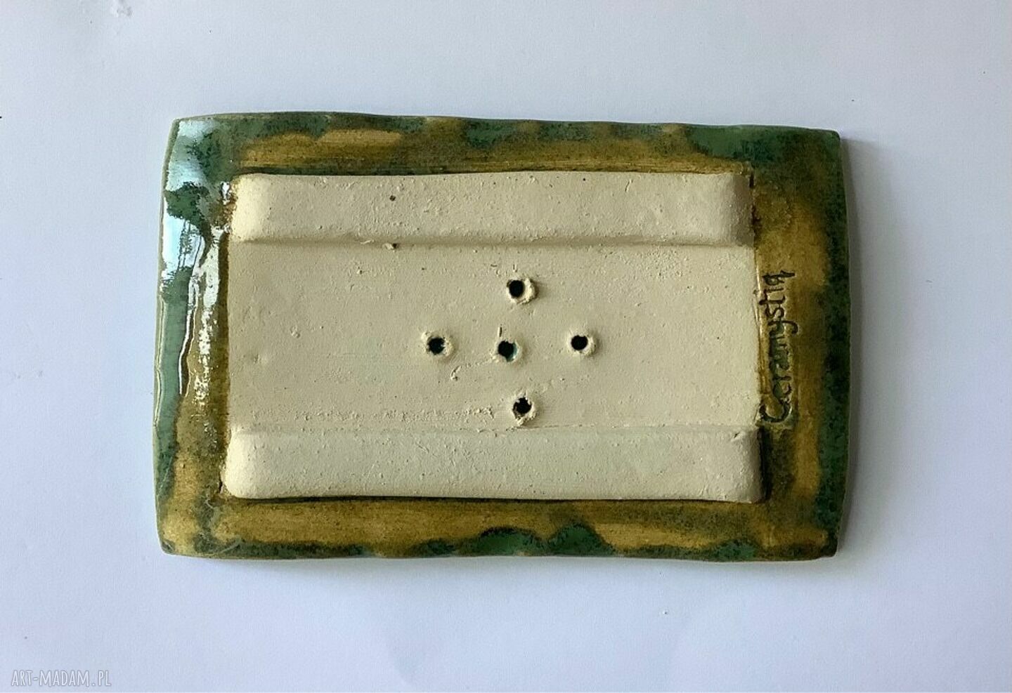Ceramiczna mydelniczka 'W turkusie'