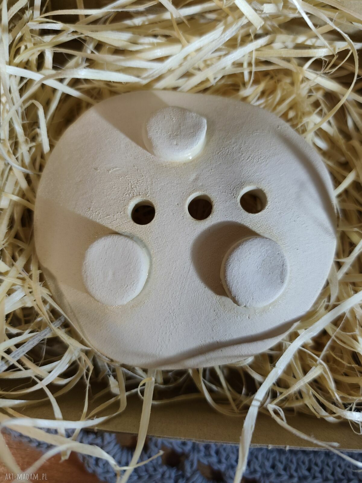 Mydelniczka ceramiczna w naturalnym kolorze - handmade