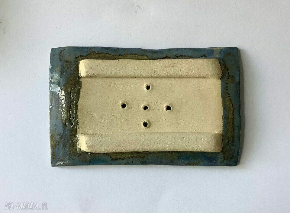 Ceramiczna mydelniczka prostokątna niebieska
