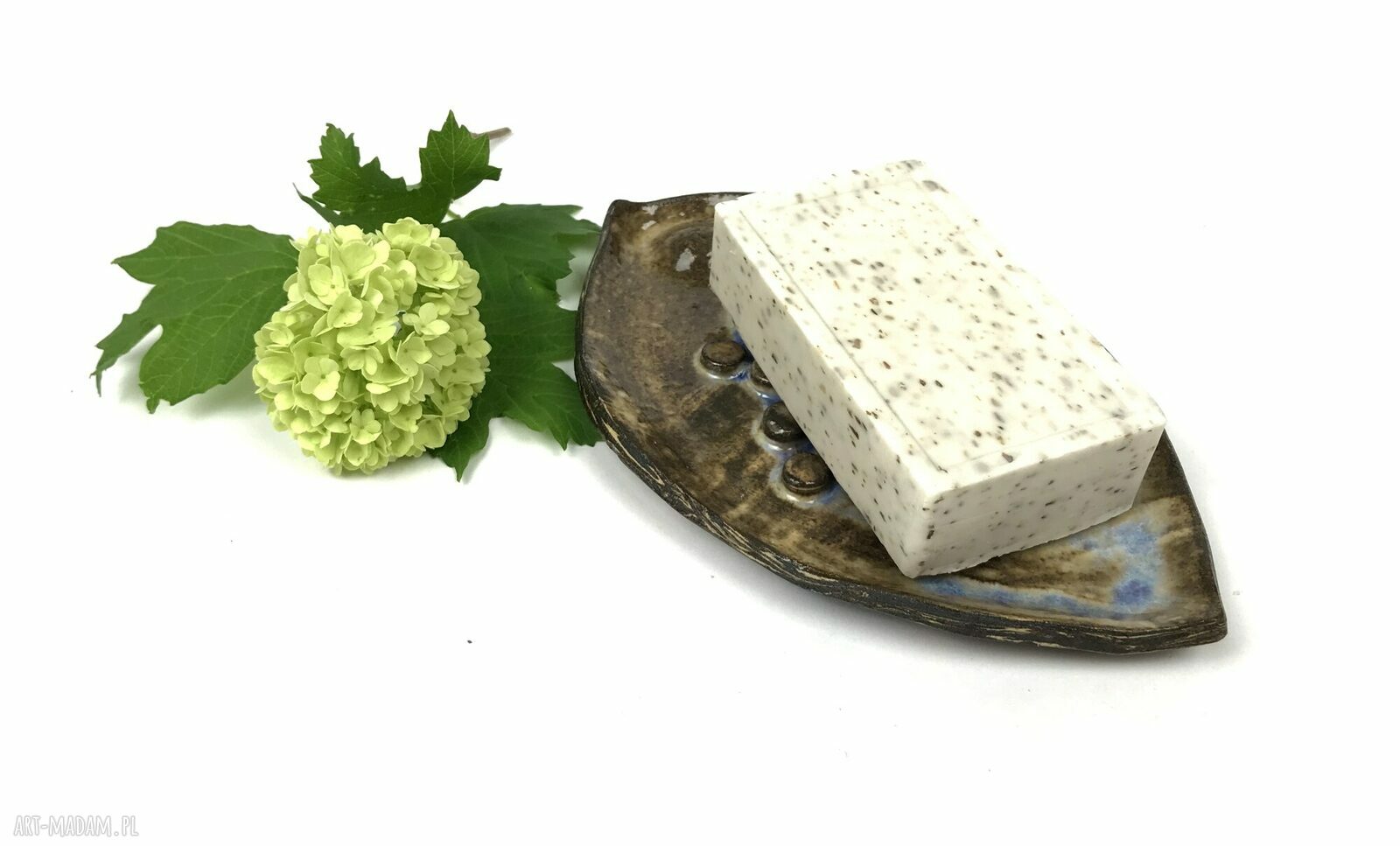 Ceramiczna mydelniczka "Górski strumień" - ręcznie robiona do łazienki
