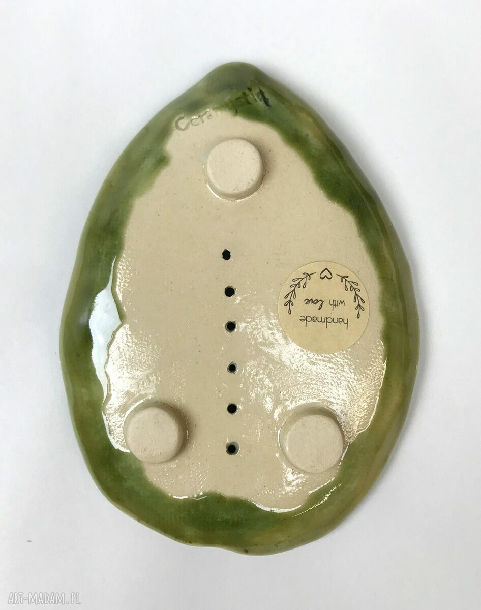 Ceramiczna mydelniczka ręcznie robiona „Pastelowy liść”