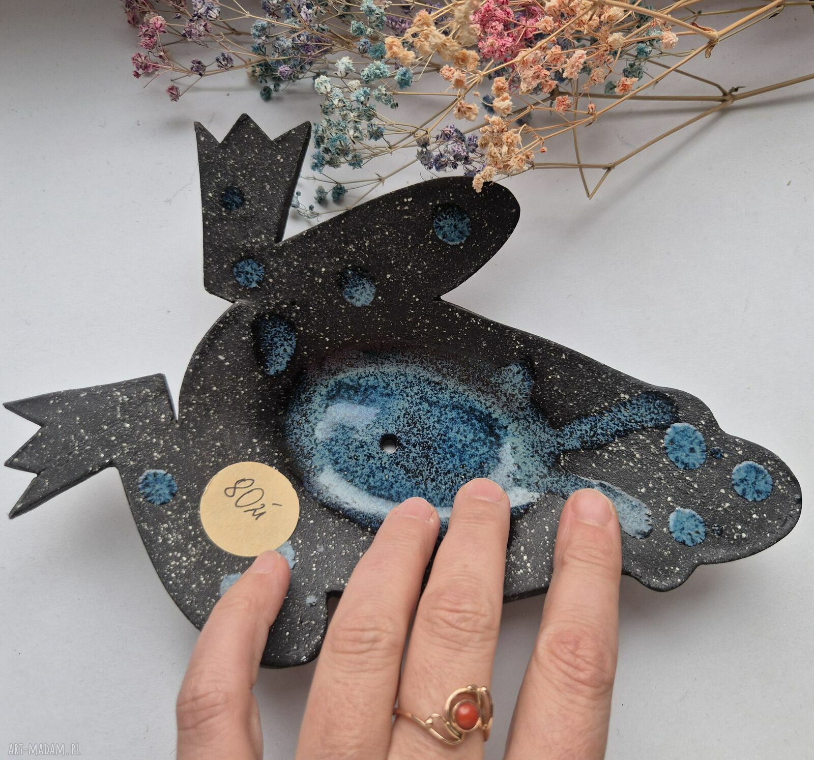 Ceramiczna mydelniczka Żaba - handmade dekoracja do łazienki