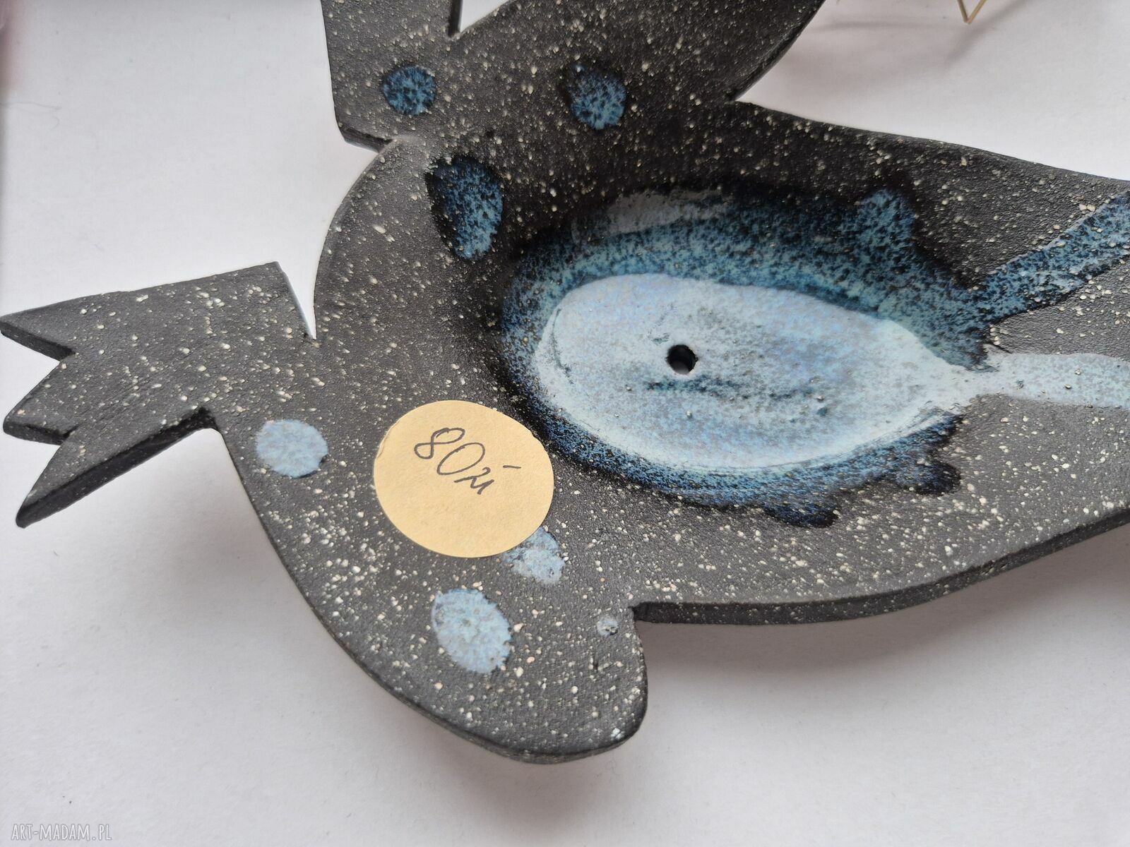 Ceramiczna mydelniczka Żaba - handmade dekoracja do łazienki