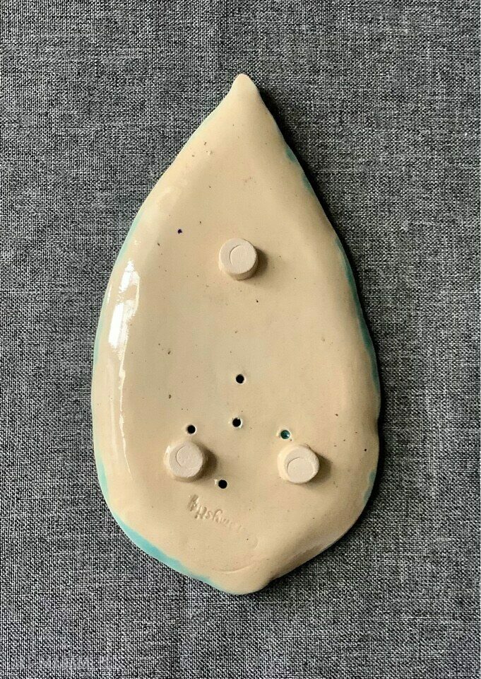 Ceramiczna mydelniczka „Liść” w zieleni - ręcznie robiona ceramika