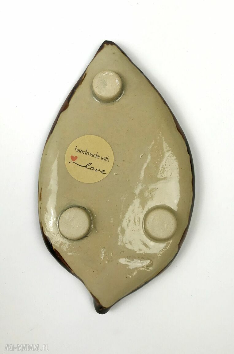 Ceramiczna mydelniczka/spodeczek „Jesiennie” - liść na biżuterię i drobiazgi