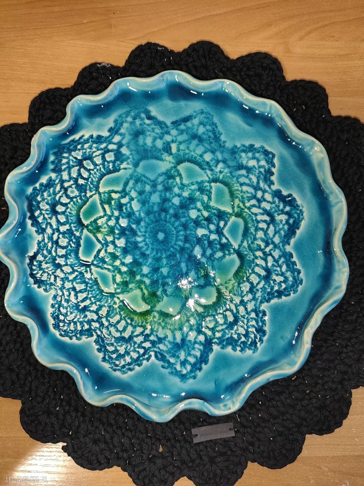 Ręcznie wykonana patera ceramiczna na ciasteczka
