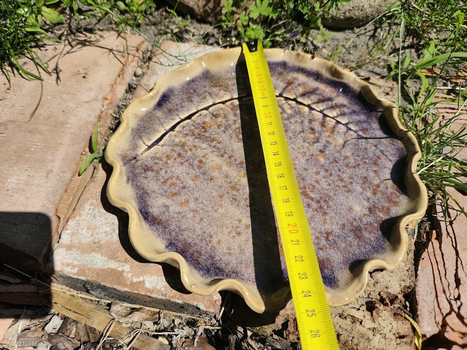 Patera ceramiczna na ciasteczka dla niej - rękodzieło 25 cm