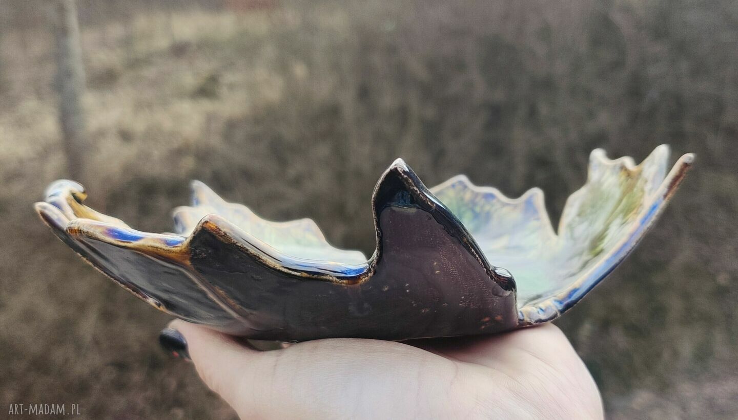 Ceramiczna patera - liść klonu (c627) - do biżuterii i drobiazgów