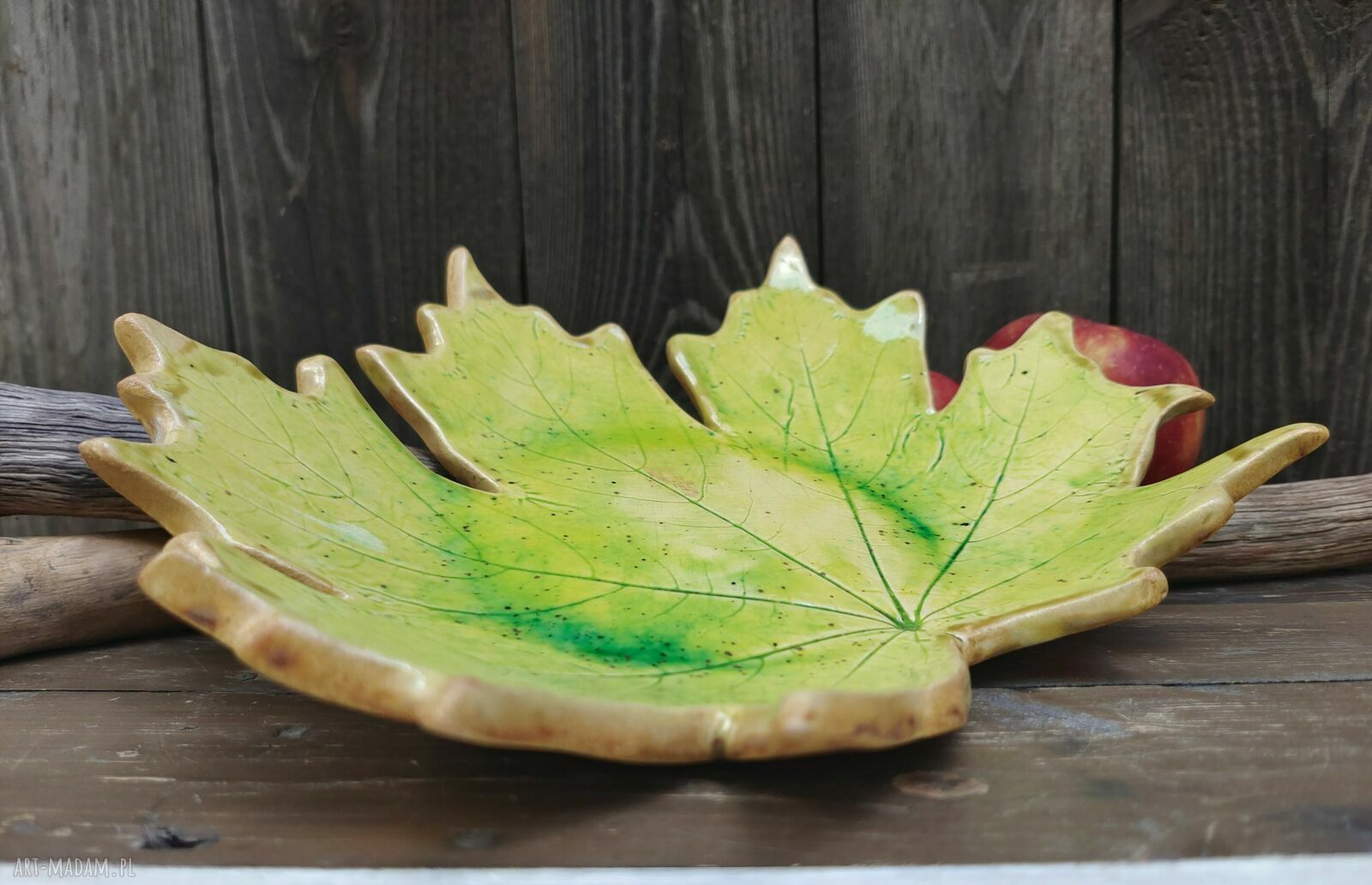 Ceramiczna patera liść klonu (c861) - ręcznie robiona ceramika Shiraja