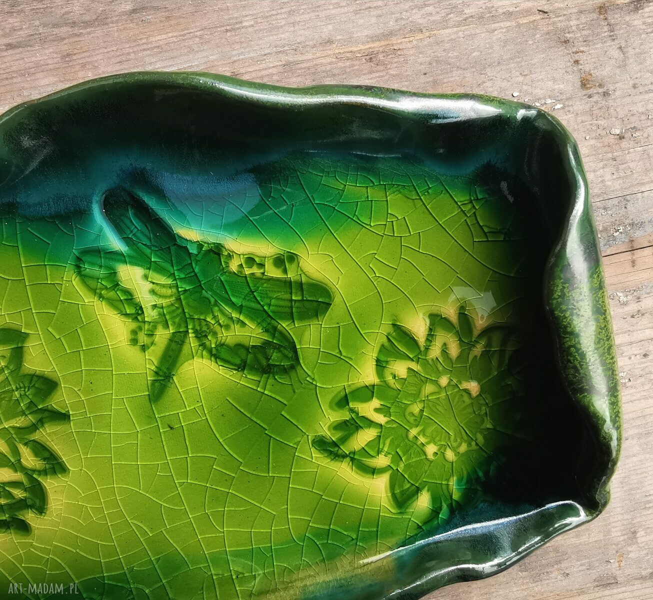 Ceramiczna patera ważka c147 - podstawka na ciasto i przekąski