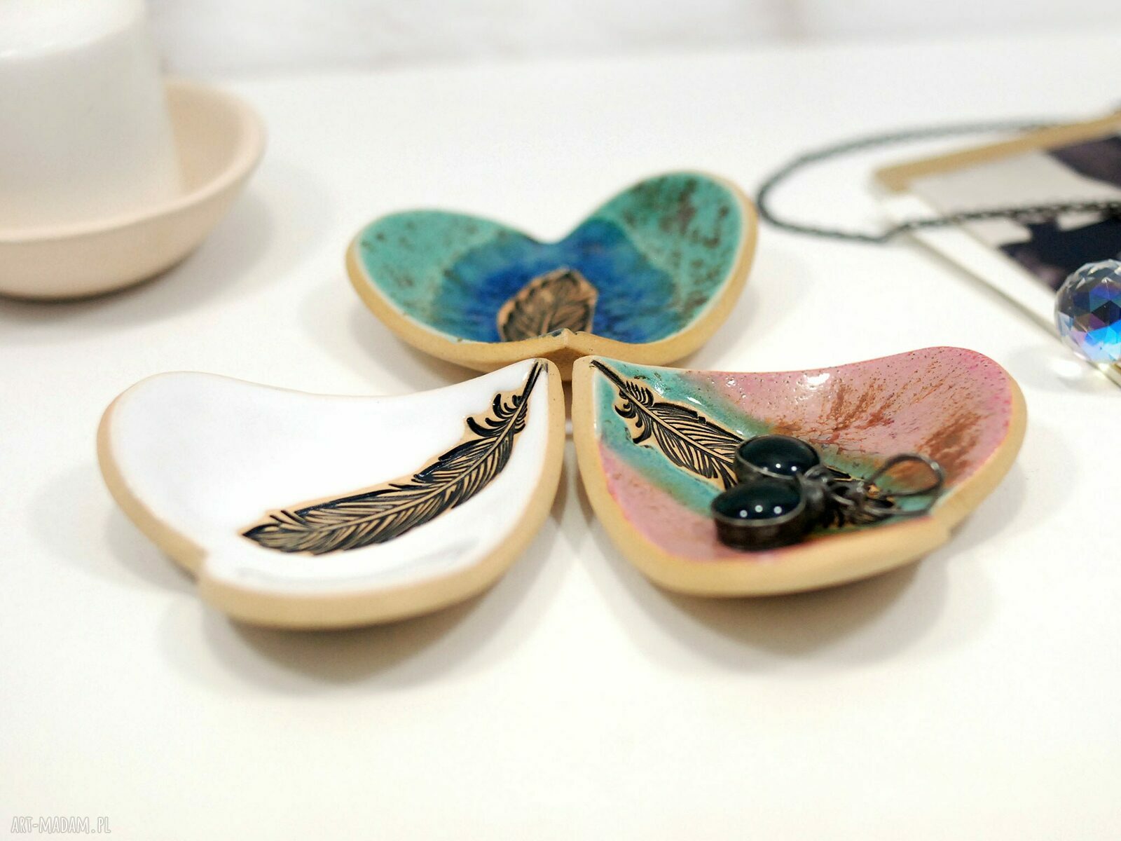 Ceramiczna podstawka na łyżeczkę, herbatę, świecę lub tealight w kształcie serca