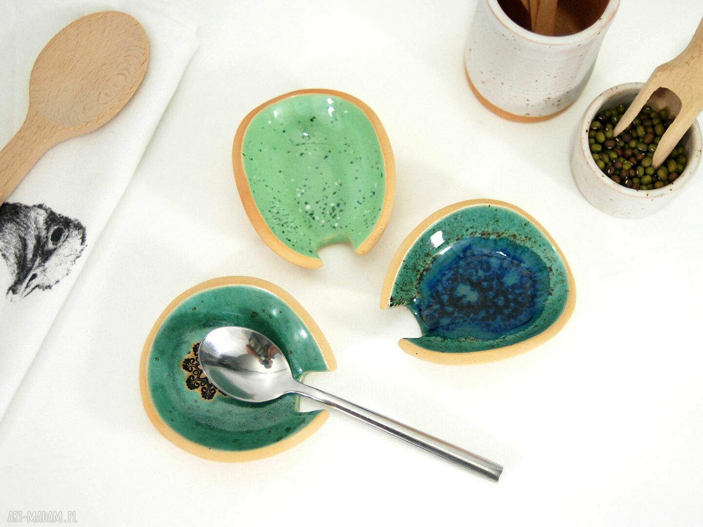 Ceramiczna podstawka pod łyżeczkę - mandala