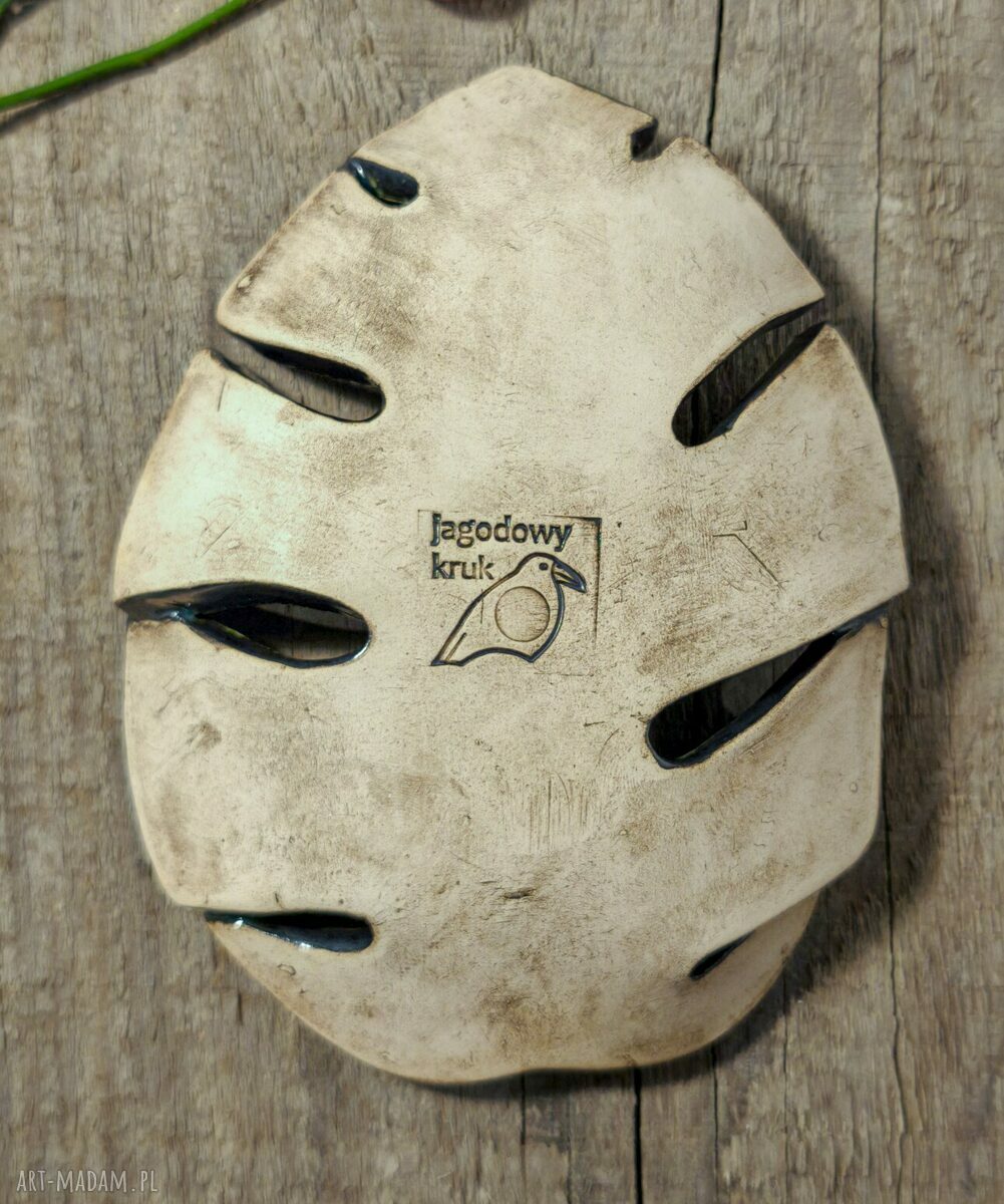 Ceramiczna podstawka Monstera - mydelniczka i pod tealight