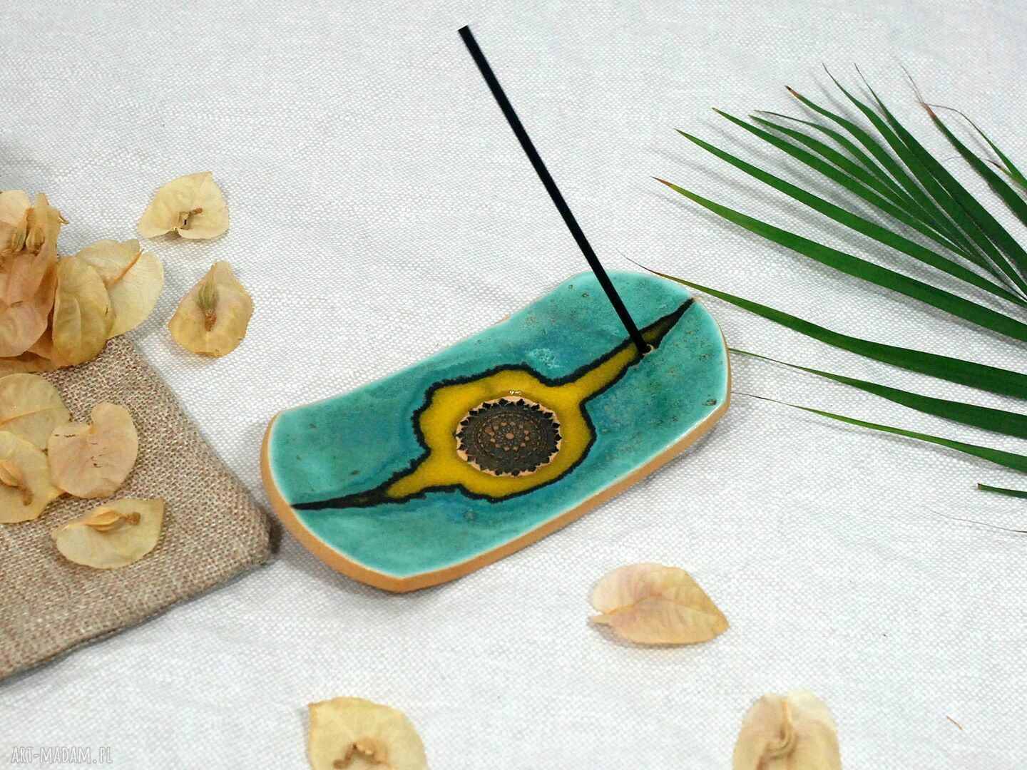 Ceramiczna podstawka na kadzidełko „lawa” - boho dekoracja