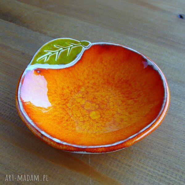 Ceramiczna pomarańcza - miseczka (fusetka) handmade