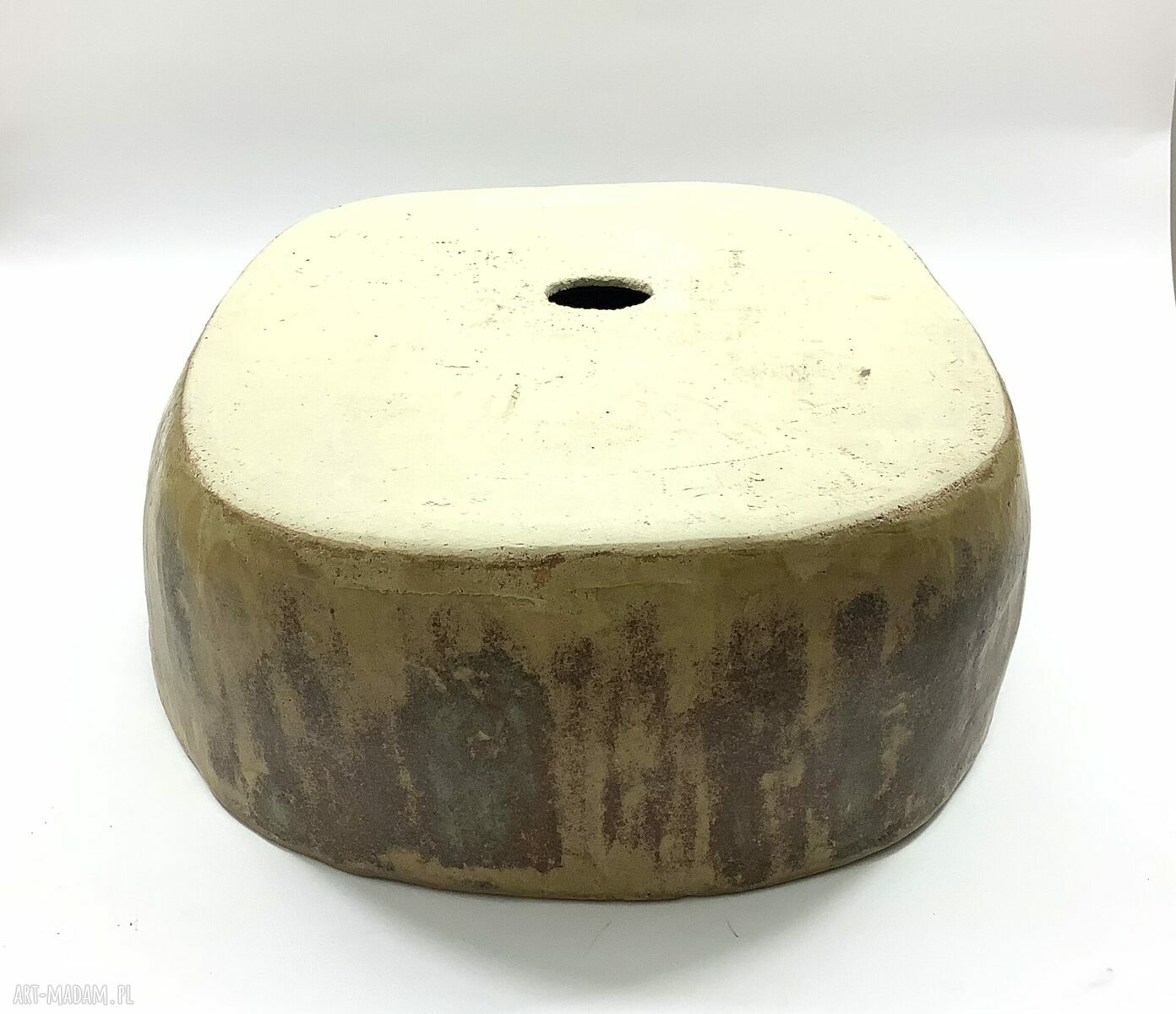 Umywalka ceramiczna Chińska Czerwień - ręcznie formowana z gliny szamotowej