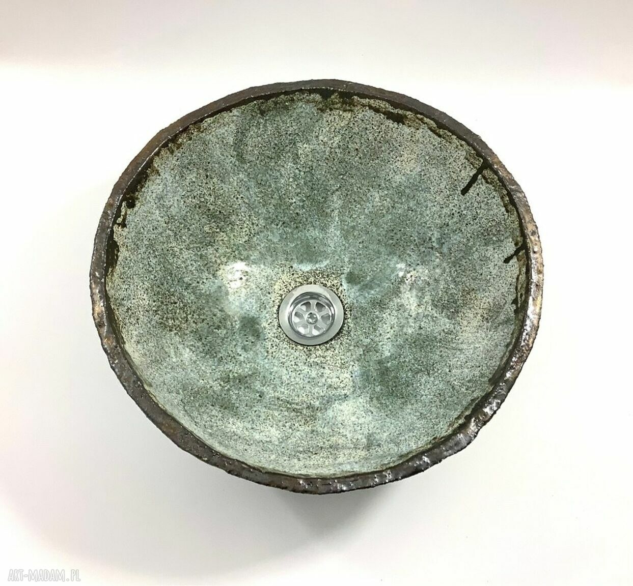Ceramiczna umywalka nablatowa Przepiórka - ręcznie robiona