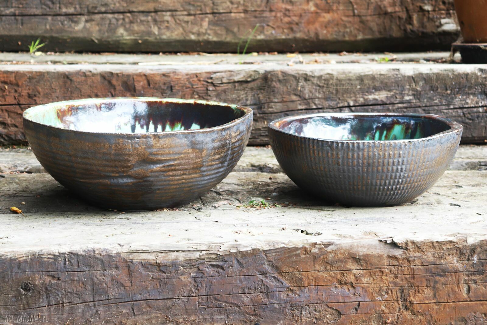 Ceramiczna umywalka 34 cm Szafirowe Jezioro - granat i turkus