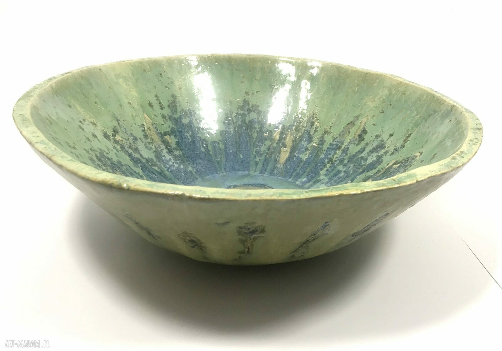 Ceramiczna umywalka „Zieleń” - ręcznie formowana glina szamotowa