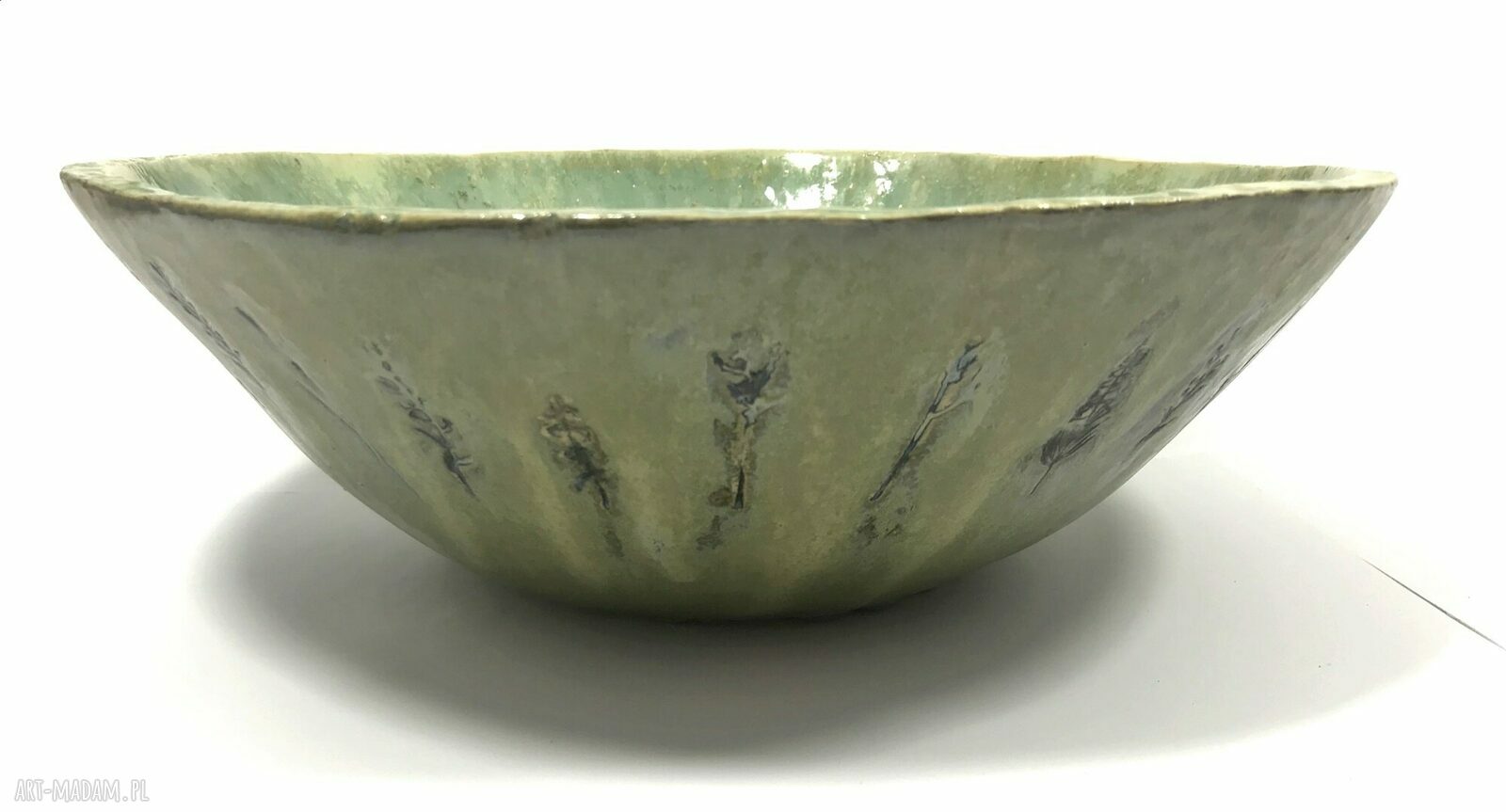 Ceramiczna umywalka „Zieleń” - ręcznie formowana glina szamotowa