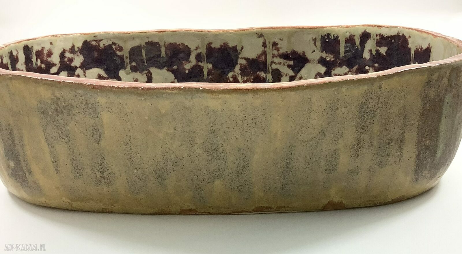 Umywalka ceramiczna Chińska Czerwień - ręcznie formowana z gliny szamotowej