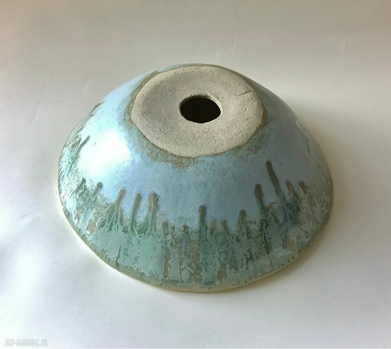 Umywalka ceramiczna „Łąka” - ręcznie robiona z odciskami roślin (nablatowa)