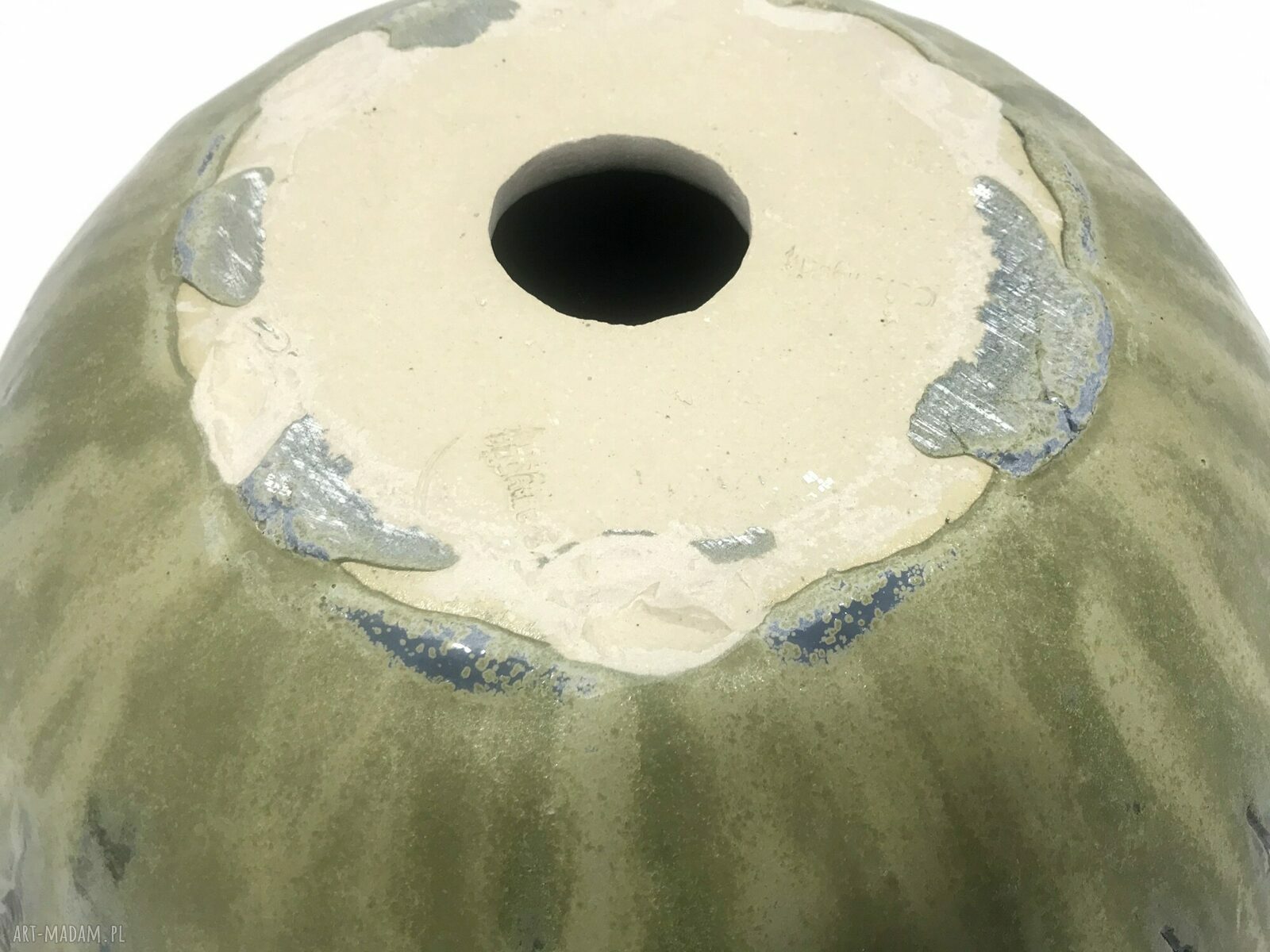 Ceramiczna umywalka „Zieleń” - ręcznie formowana glina szamotowa