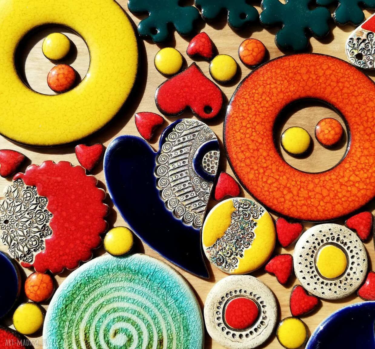 Żółte ceramiczne kolczyki sztyfty POWER COLOR - jesienna biżuteria