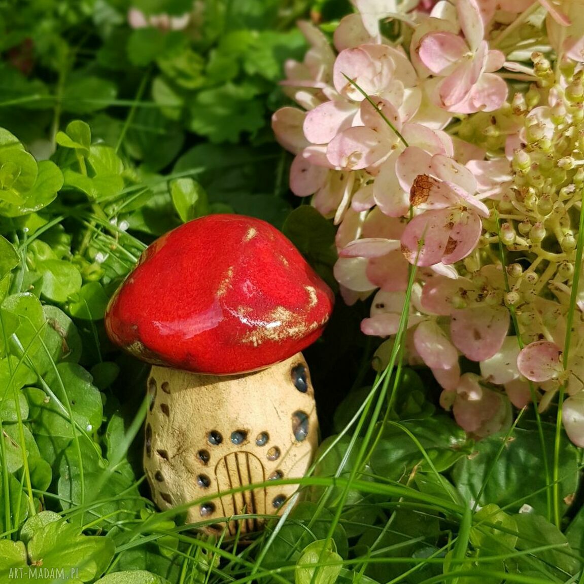 Ceramiczne domki, grzybki - mini domek ceramiczny dla skrzata