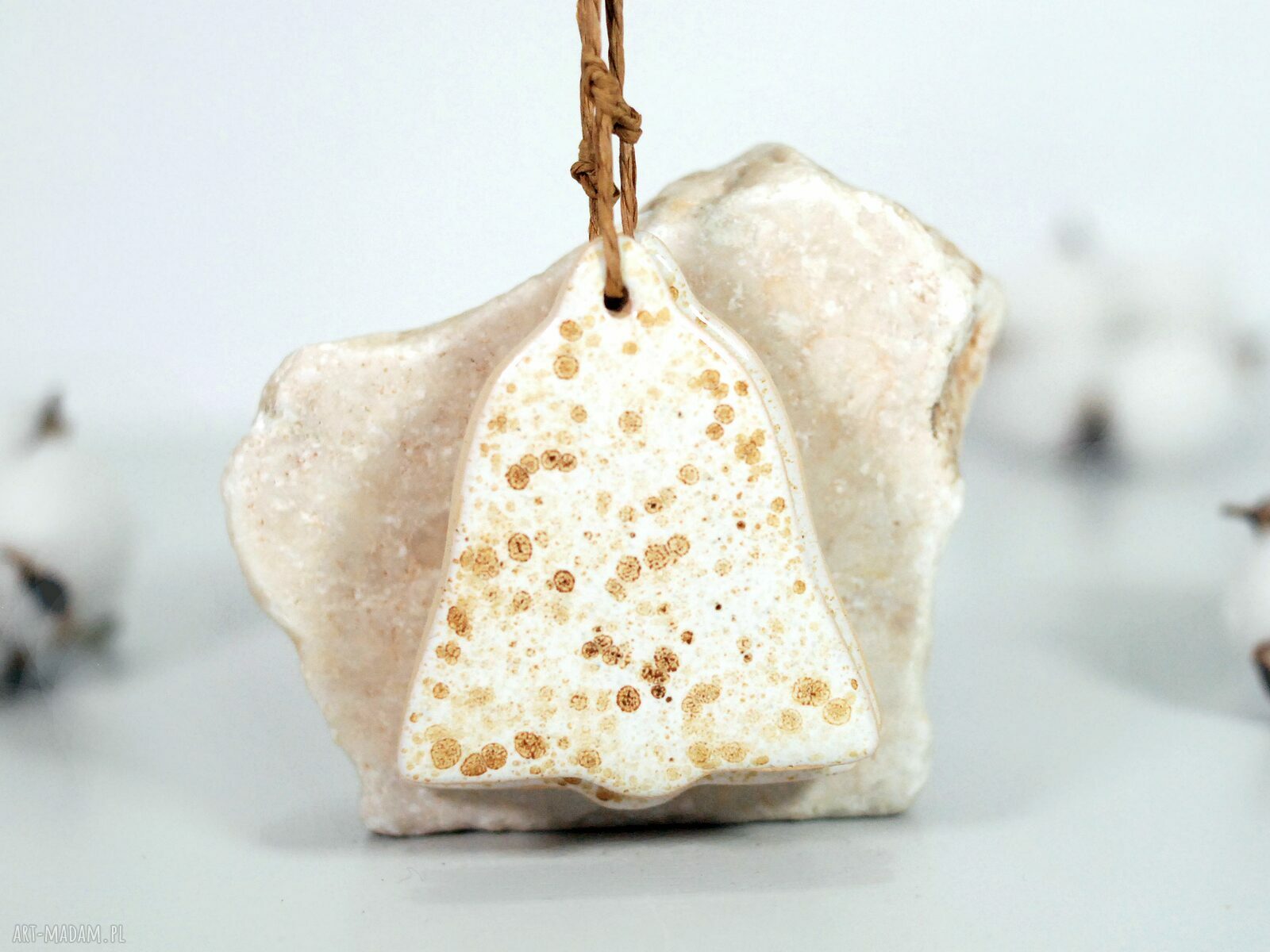 Ceramiczne dzwonki - zestaw 3 ozdób choinkowych