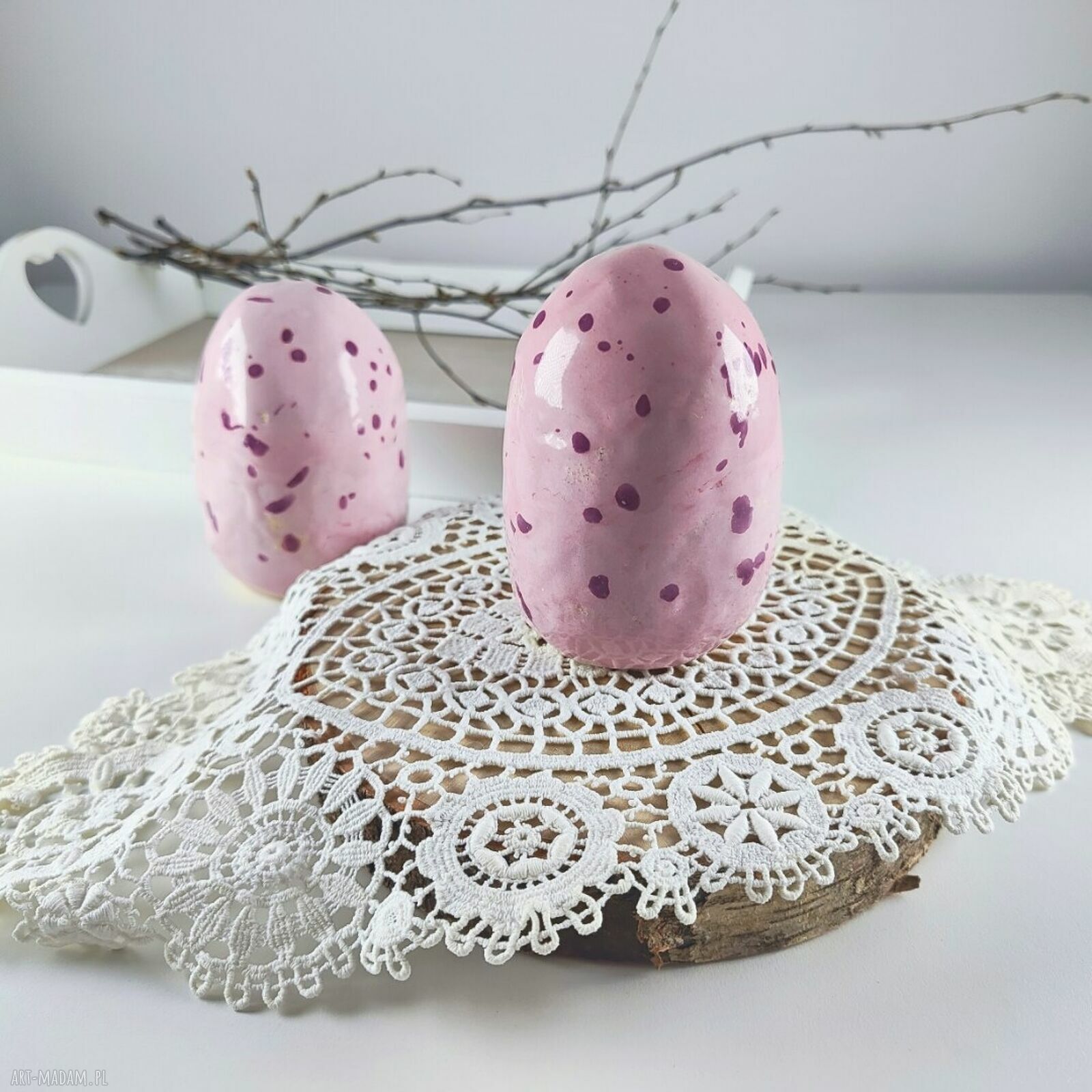 Ceramiczne pisanki - kolorowe jajka w zestawie 2 szt.