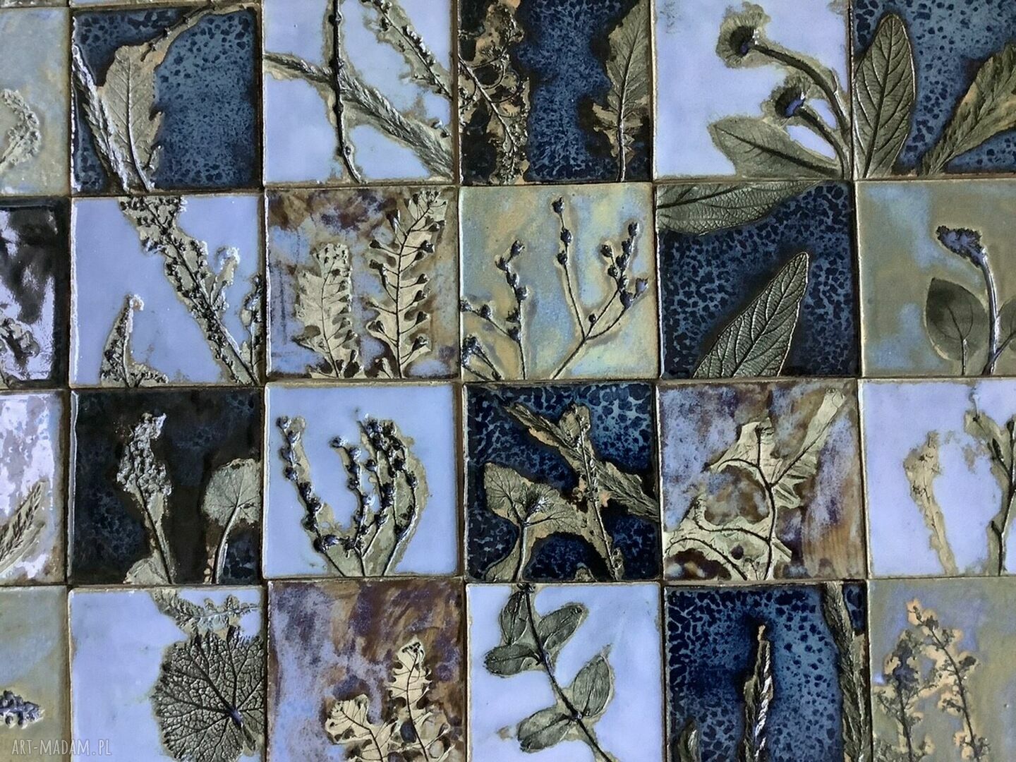 Ceramiczne kafelki „Burzowe niebo” - ręcznie robione płytki na ścianę