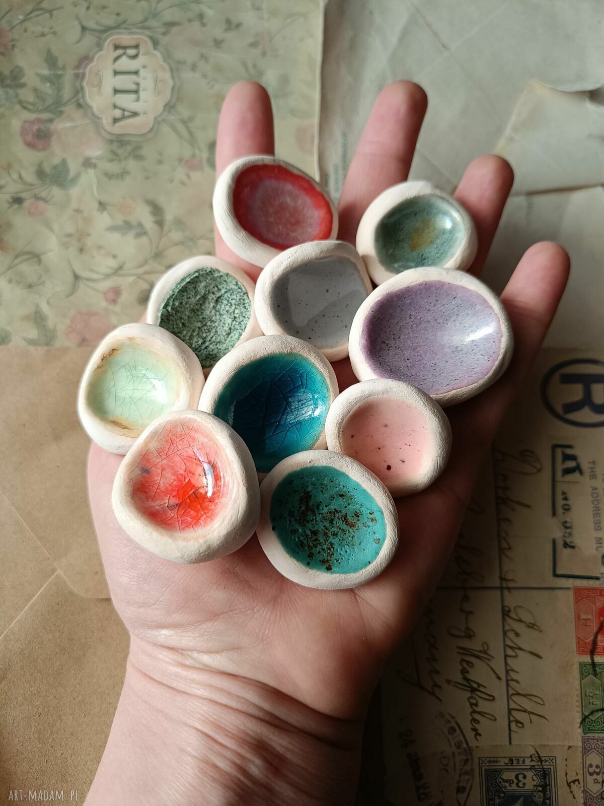 Ceramiczne kamyczki sensoryczne antystresowe - zestaw 10 sztuk