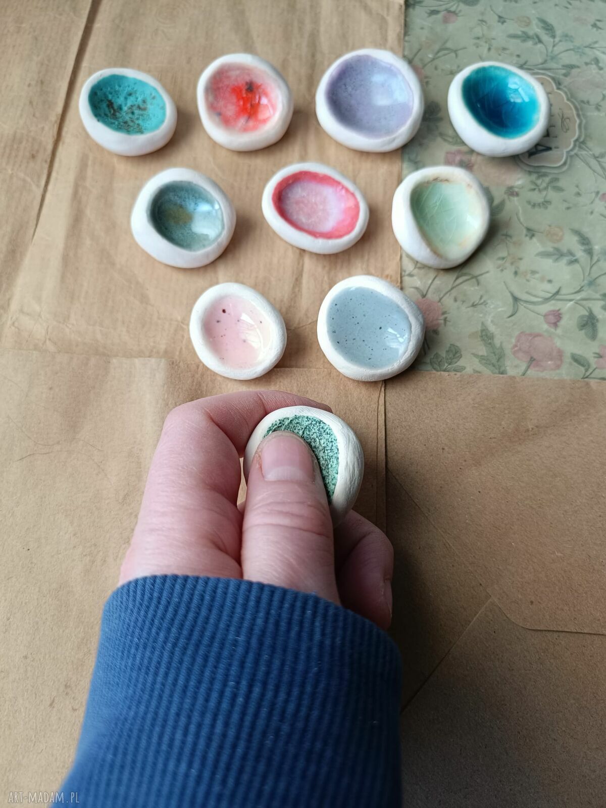 Ceramiczne kamyczki sensoryczne antystresowe - zestaw 10 sztuk