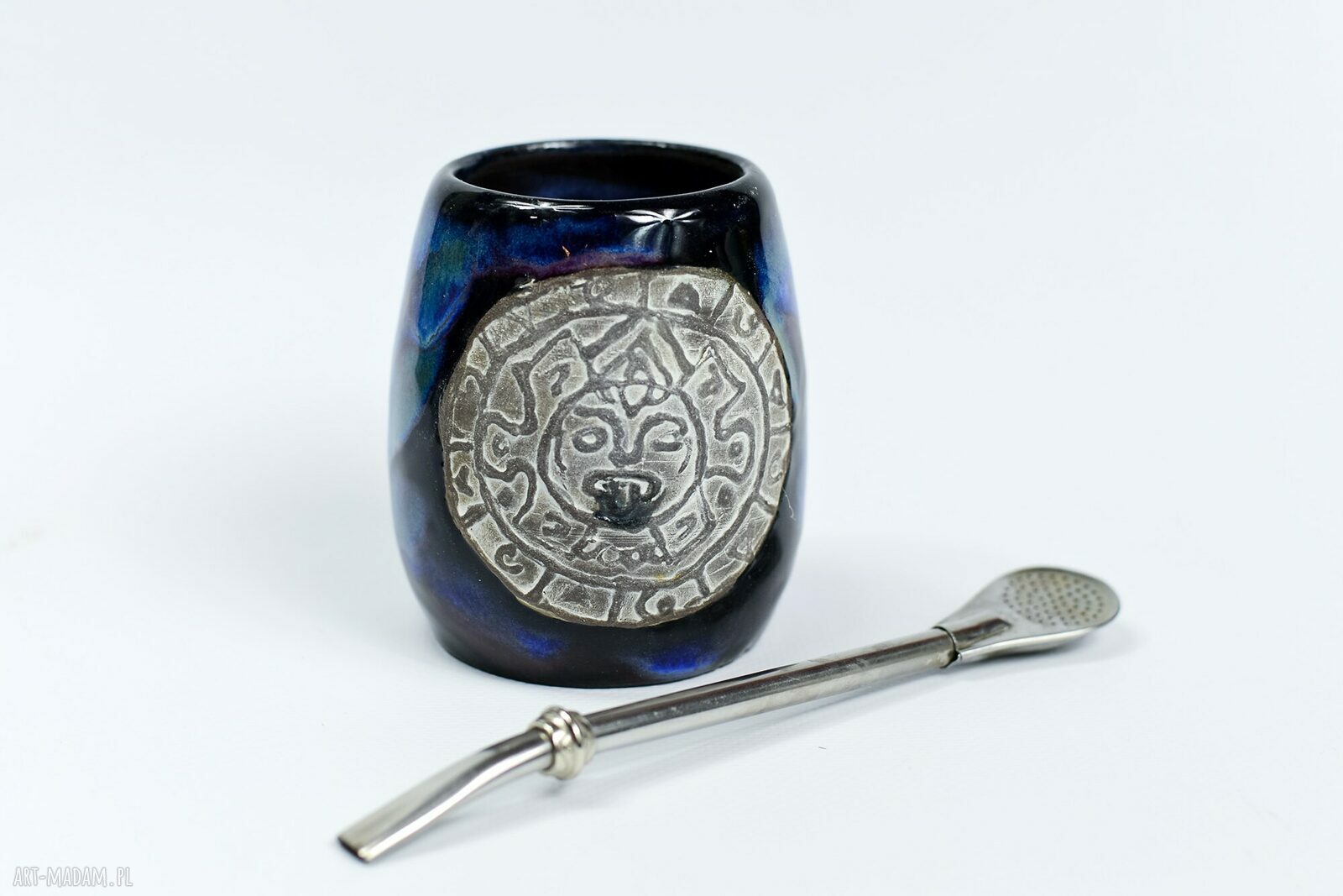 Ceramiczne matero Aztec Aurora do Yerba Mate 350 ml - handmade