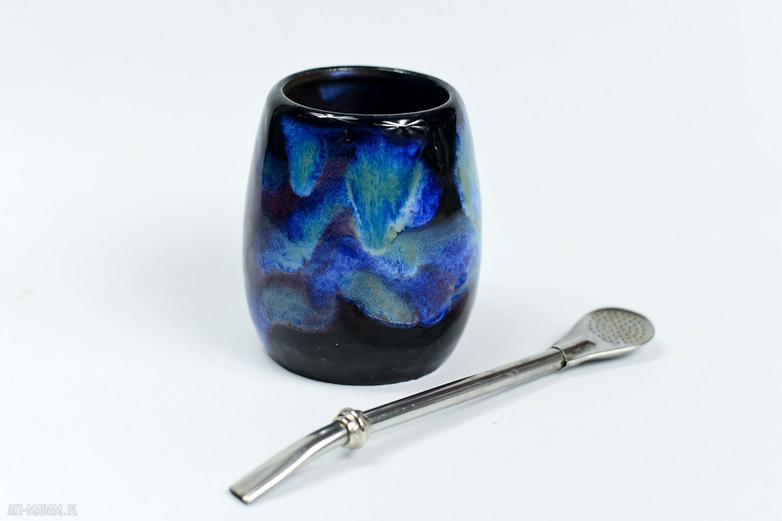 Ceramiczne matero Aztec Aurora do Yerba Mate 350 ml - handmade