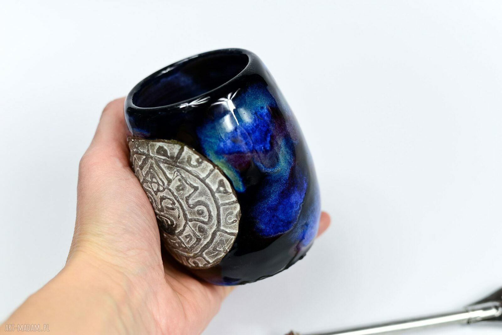 Ceramiczne matero Aztec Aurora do Yerba Mate 350 ml - handmade