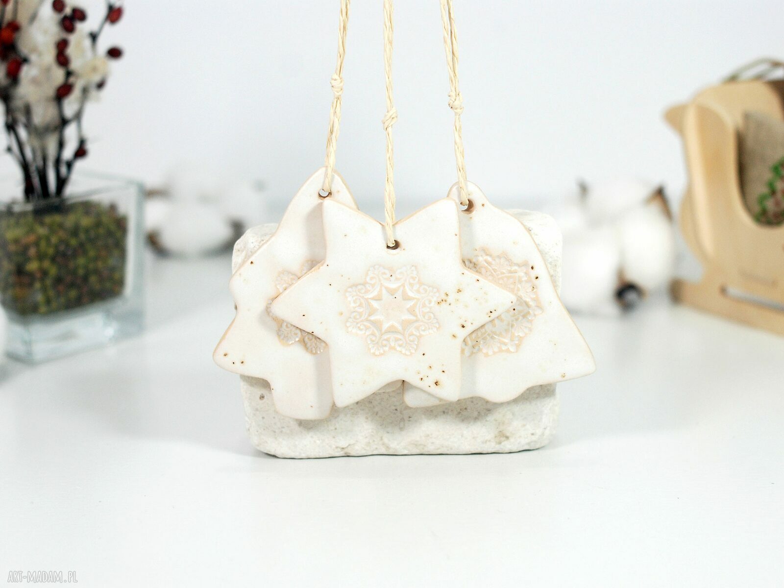 Ceramiczne ozdoby choinkowe - retro