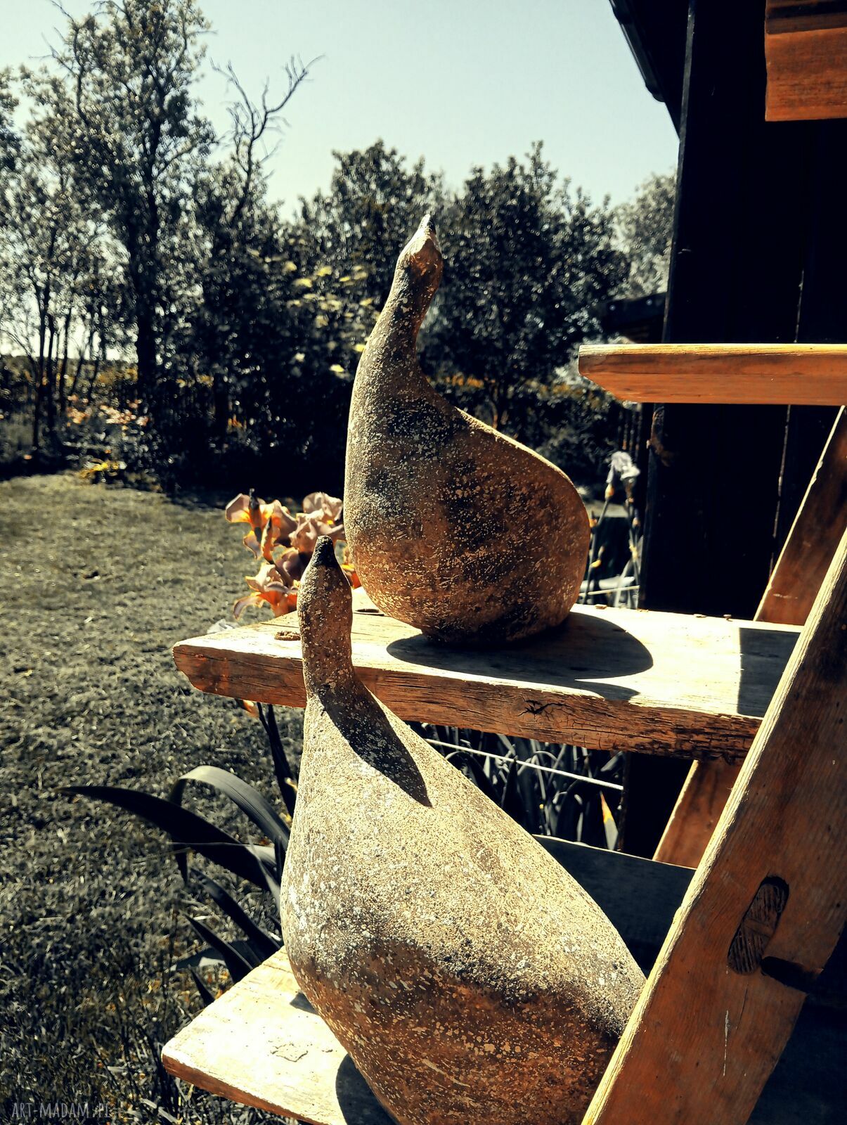 Ceramiczne perliczki handmade - dekoracja na taras, do ogrodu i na prezent